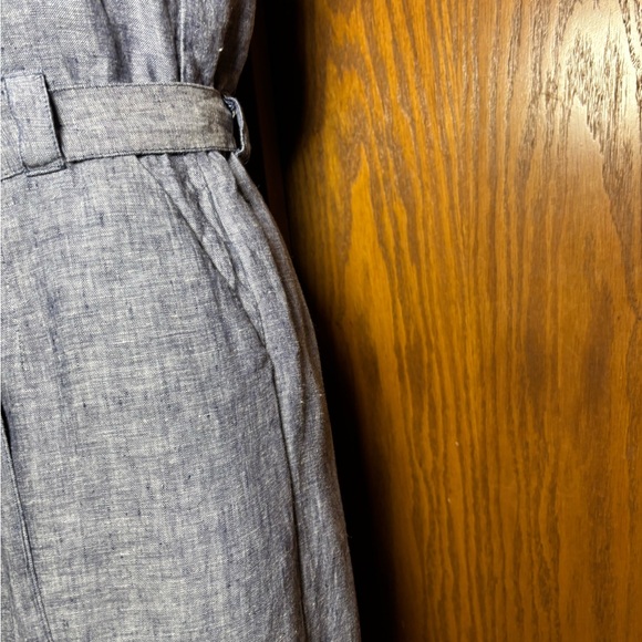 Rachel Zoe Blue Linen Wide Leg Jumpsuit - size 8. - Picture 5 of 11